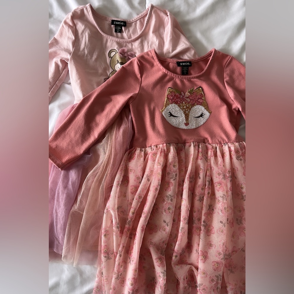 Long Sleeve Tulle Dresses 2 Pack - Size 6